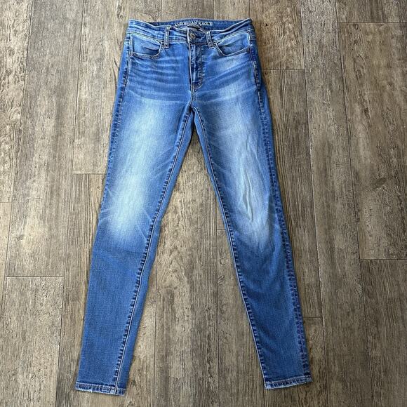 American Eagle Outfitters Denim - American Eagle HI RISE JEGGING Womens Size 6 Long Blue Jeans Denim Pants 27x29.5